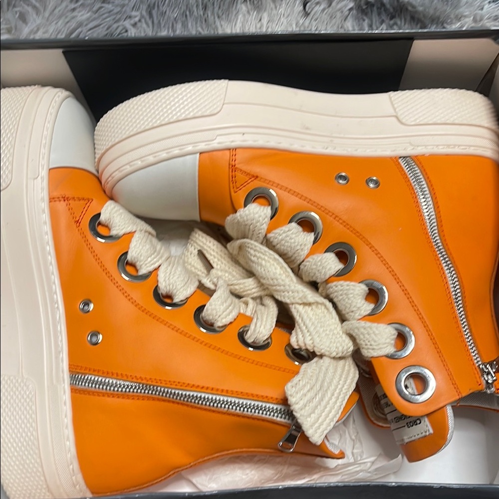 Orange High-Top Sneakers